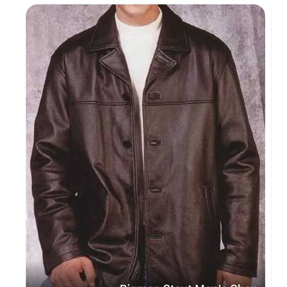 Rochester Big and Tall Other - Rochester Big And tall Coat Leather Vintage Car Coat Brown xl Tall